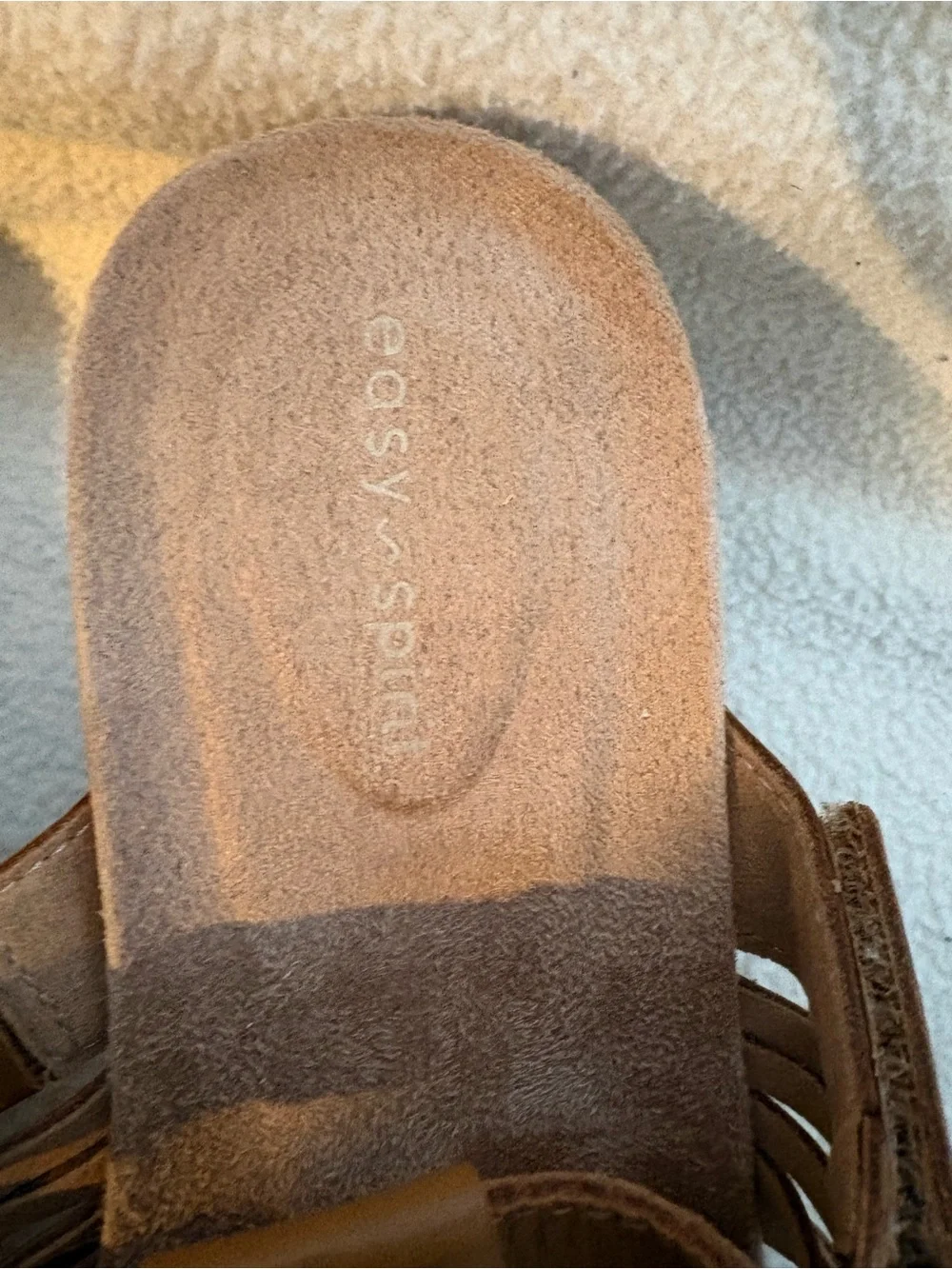Easy Spirit Woven Slide Sandals - Tan Brown